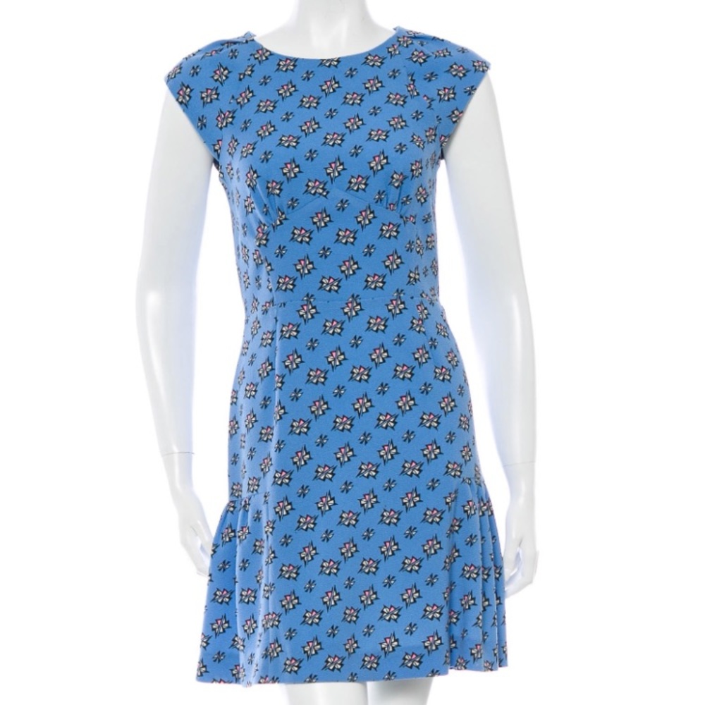 Sandro Cutout Pattern Mini Dress Turquoise size 4